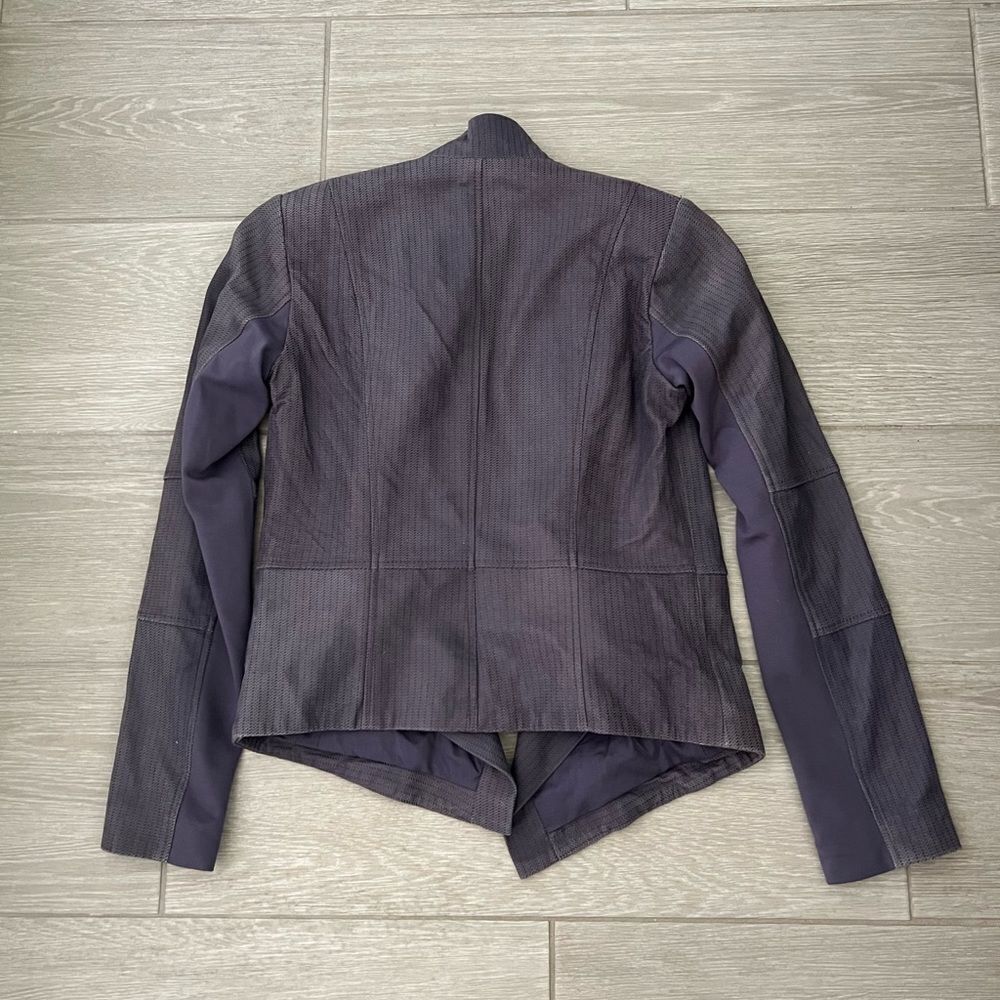 GILI Leather Jacket Open Front size 0 Dusty Purple - Picture 6 of 6